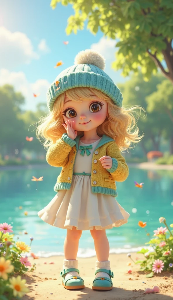 (masterpiece), (Better Quality), (Ultra-detailed), (whole body: 1.2) Beautiful and cute , Food, Colorful sweatshirts, Knit jumpsuit, pants, Jacket, blouse,, whole body, :3, Pastel toned background , Colorful and simple.