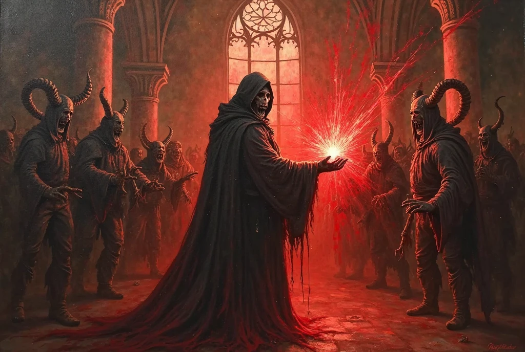 wide-shot, action, Epic Composition, photo of The most high (CthuluBishop:1) of the lovecraftian order of Cthulu