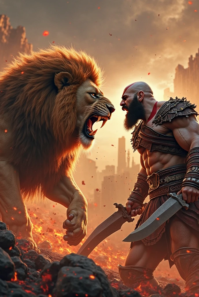 Kratos vs escanor from seven deadly sins

