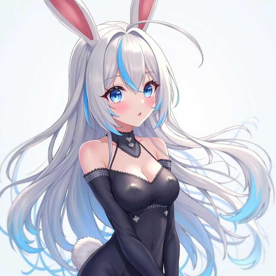 cute and sexy girl, Bunny girl, surreal, detailed lighting, anime, have ,cute,Hair color is sky blue,eye color is blue