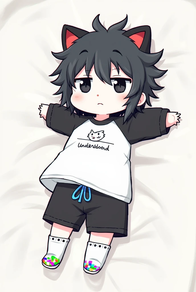 boy, big oversized shirt, big large thighs, bottomless, no underwear,. Dark short hair. Male, 1boy.