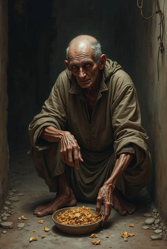 Painting of a man sitting on a curb eating a sandwich, Directed by: Daryush Shokof, um velho, arte conceitual realista, arte conceitual altamente realista, arte conceitual ultra realista, Directed by: Saurabh Jethani, old man, pintura ditigal, arte conceitual de um monge, Homem africano, Directed by: Rajesh Soni, pintura mate, inspirado em Bapu, indigente