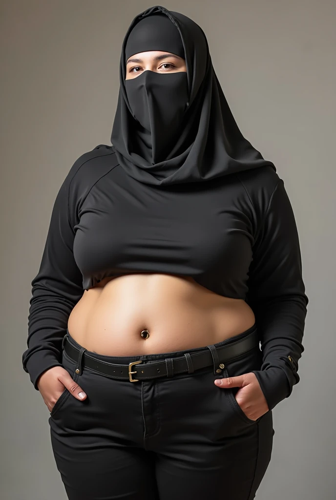 56 years Old, Hijab Indonesian mature woman, ( Massive Large : 1.2), Burqa, curvy body, Breast about To burst out from her clothes, at doctor office, Dark light, at Nighttime.