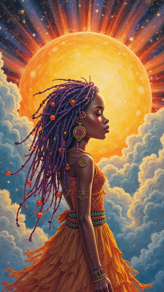 a painting of a woman with long wavy hair, t-shirt with plumeria design, digital art inspired by Cyril Rolando, trends in cg society, digital art fantasy, colorful digital fantasy art, wonderful digital art, beautiful art uhd 4k , digital exquisite illustration, MASTERPIECE, full-length photo, ((black and brown hair, long afro-style hair)), ((real water)), bathing in a river pond, extremely detailed art, blushing, ((water running down the body)), ((small breasts)), open legs, ((sexual arousal, sexual expression)), shiny skin, intricate, elegant and highly detailed digital photography, majestic and surreal painting, beautiful finely detailed eyes: 1.2 ), hdr, (masterpiece), best quality, expressive eyes looking out of the corner of the eye, perfect face, ((portrait of a beautiful goddess with afro hair)), ((long hair in braids and afro)), (( latin brown skin)), intricate, elegant, highly detailed digital photography, (detailed background window to a new dimension), plants and flowers: 0.7), ((night sky with full moon)), highly detailed face and body, lighting cinematic, photorealistic, 1 girl, 18 years old, dark brown eyes, big eyes, pink lips, bald pussy, well lit, beautiful and aesthetic: 1.2), (fractal art: 1.3), ((colorful and beautiful goddess emerging from the ocean , full female body)), ((wild waves, big waves)), oriental mandala tattoos, ((transparent dresses merged with the sea)), ((stormy sky, sunset sky, red storm clouds)), ( (ancient temple floating in the sea)), ancient floating clock, lamp, lantern, beautiful girl with a slight smile, forest, flowers and roses, visible vagina, no panties, ((sitting on a marble pedestal)), front view , magic, Lord of the Rings world, waterfall, mandala and flower tattoos on naked body, toes submerged in water, mostly cloudy sky (highly detailed CG unity 8K wallpaper), exposed breasts, nudes, body Nude, Chel, a painting of a woman with long, wavy hair. ((braided afro hairstyle hair)).