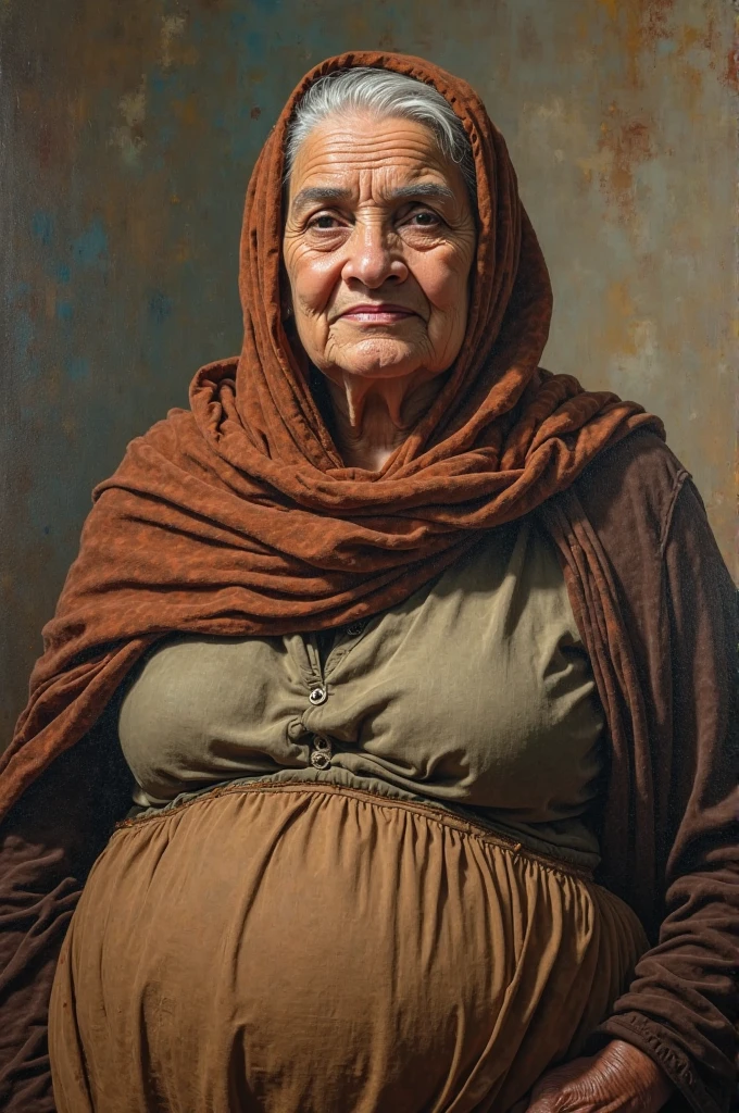 Hijab nude ugly Kurdish woman standing in room