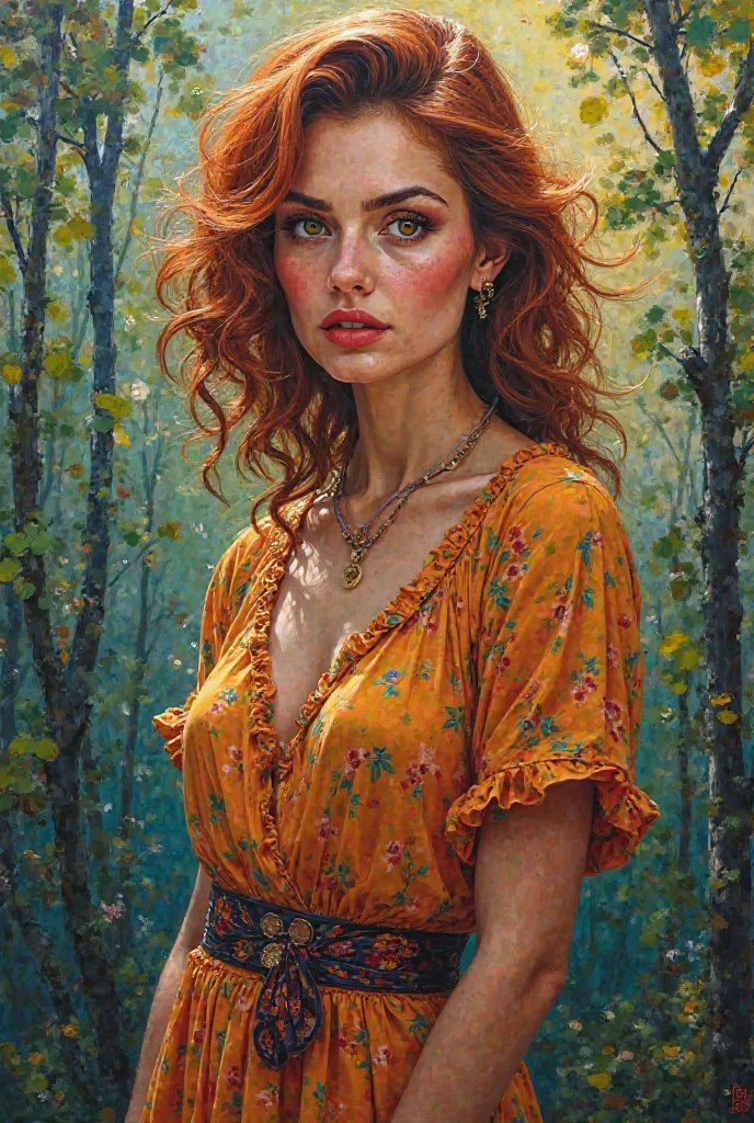 (oil painting:1.5), oil painting of a 30 yo woman in a forest, dressed in flowers, a fine art painting inspired by Hopper, detailed, by erin hansen, renaissance modern, in the autumn, late autumn, a 30yo goddess of autumn, romanticism oil painting, beautiful autumn spirit, (NSFW: 0.269), fine art, tasteful