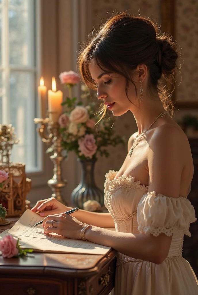 A love letter writing by a lady