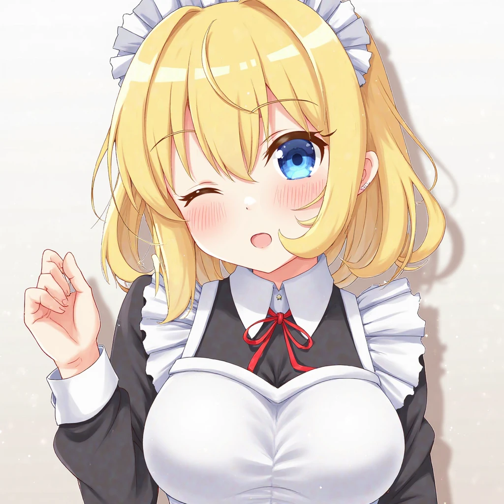 Best illustrations、Cute Maid Girl、Blonde ponytail、Best Style、Ahegao、penis,フェラチオ