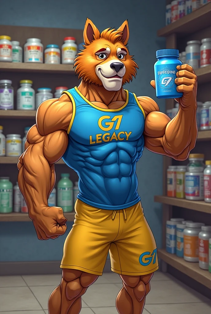 Animated monkey with a full, muscular build triumphantly stands before the audience, clutching two flasks tightly in his hands. His delicate face is etched with lines of deep concentration as his intricately detailed fur cascades down his back. The highest quality animation brings this masterpiece to life, trending on ArtStation, with detailed eyes that sparkle with curiosity and a smiles that radiates masculine expressiveness. The chemicals inside the flasks shimmer with an otherworldly glow, adding to the sense of mystery and wonder. The bright laboratory setting in the background is filled with a depth of field effect, showcasing rows Upon rows of scientific equipment and beakers with precision. By Papapap