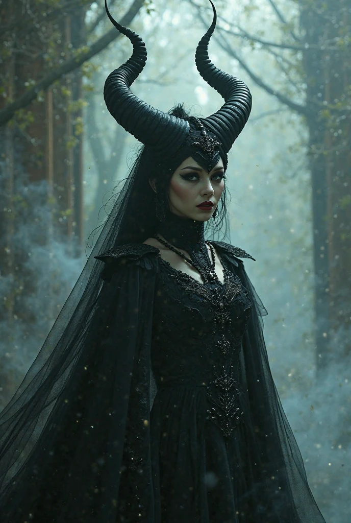 a painting of a holy succubus with horns, chiasmus, gloves, gothic dress, vampire the masquerade bloodlines, incredible art, gloomy background, nimbus, church ragged vestments, darksketch, close-up with more dark stare.