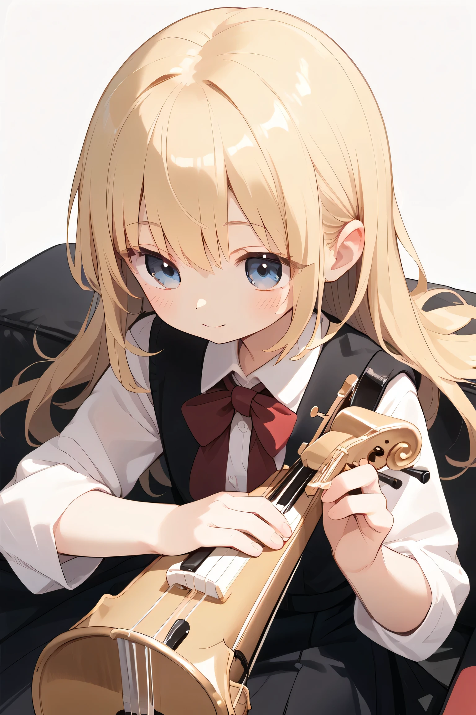 Blonde woman playing the saxophone