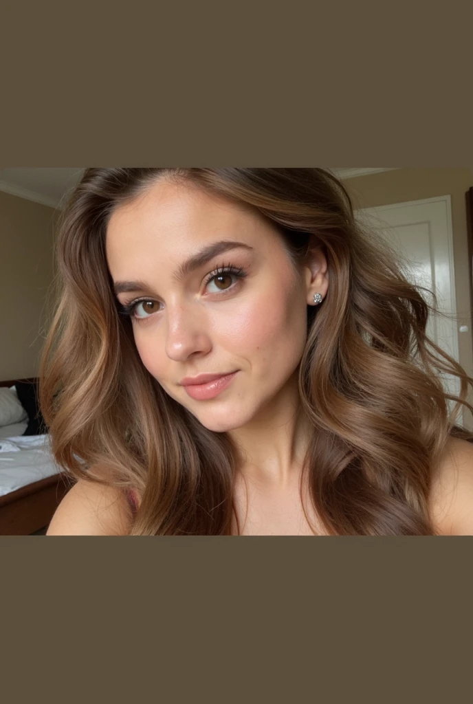 There's a woman with long curly hair and a blue top, seu rosto emoldurado com cachos, cabelos cacheados claros, Justina Blakeney, sem maquiagem cabelo ondulado, cabelos escuros cacheados, cabelos cacheados, Kaitlyn Michelle Siragusa, foto do snapchat, franja encaracolado, com longos cabelos cacheados, cabelo encaracolado curto escuro sorrindo, cheeky smile with red lips, messy curly hair, olhos azuis verdeados