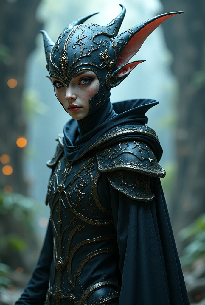 hyper realistic, professional photo, theatrical, (((Biomechanical, biomechanical filigree female looking at viewer))) as a elven forest ranger, detailed, concept art, 3d with depth of field, blurred background, a highly detailed epic cinematic concept art CG render, made in Maya, Blender and Photoshop, octane render, excellent composition, cinematic dystopian brutalist atmosphere, dynamic dramatic cinematic lighting, aesthetic, very inspirational, arthouse, y Greg Rutkowski, Ilya