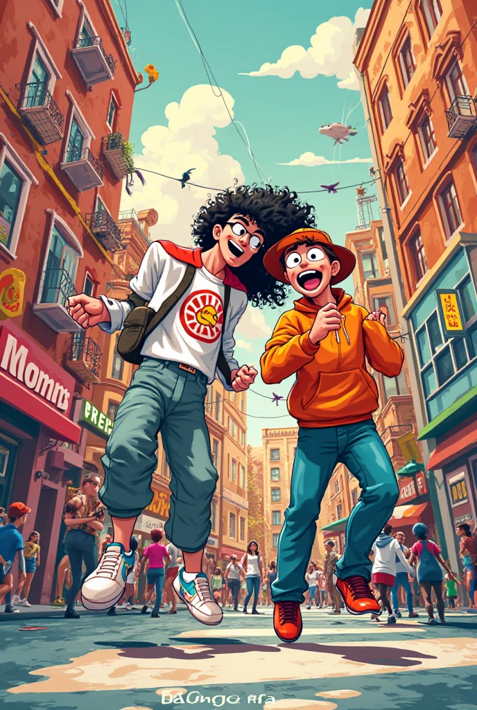 catoblepas, full body, muscular male focus, anthro, hair over one eye, glasses, ponytail, five fingers hands, fully clothed, shirt, pants, footwear, shoes, smile, walking on street, by dimwitdog, by personalami, (watercolor \(artwork\):0.8), photorealistic, masterpiece, 4k <lora:catoblepas-09:1>