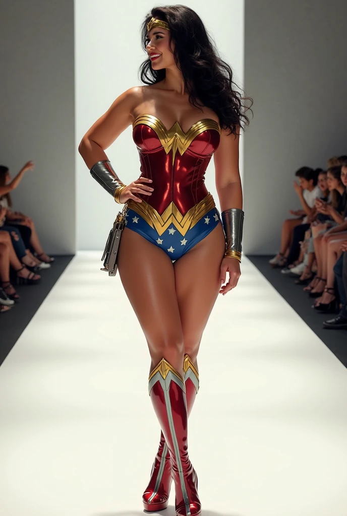 NSFW, heart wrenching horrified tragic scene, (masterpiece, 8k, UHD), Full length photo with legs, amazing stunningly beautiful (Cindy Crawford :1.3) as (undercover wonderwoman :1.1), spectacular, seductive, captivating, sultry, cute, sweet, sensual, sexual, 1girl, solo, (glitter sequin vibrant burgundy bodycon dress, backless dress, gold corset, strapless, sleeveless, sweetheart deep neckline, daring slit maxi dress, daring split dress, tight-fitting, dress is crooked and disheveled and twisted :1.2), goddess, queen, pretty mature woman, messy MILF, (deadly drunk woman :1.2), diadem, high heeled sandals, white lace stockings with suspenders, (long satin tight opera elbow gloves:1.2), exposed sexual thong.
Supermodel appearance, feminine appearance, (Very long hair, extremely long hair, thick voluminous hair, flawless hair, disheveled and messy hair), perfect surrealistically ideal hourglass figure, gorgeous face, sexual large cleavages, perfect voluptuous bust, erect nipples, very wide motherly hips, large hips, firm shapely buttocks, pronounced noticeable thigh gap, sexual strong long legs. (Very sweaty, sweats profusely, skin shines with sweat), (Very clumsy dynamic position due to very high heels and intoxication, drunken gait). (Severe intoxication, severe poisoning, fever, fever heat, sickness, ail, illness, powerless, qualm, qualmishness, vomiting, helpless, saliva :1.2). (pushing very hard, defecates heavily, difficult peeing, peed herself, shit herself, diarrhea, uncontrolled defecation, poops, stockings covered in urine and fecals:1.3), (Whore, slut), (twisted body, severe pain, wrinkled in pain, hyper intensive agonized contractions, shaking in pain, bouncing breasts, discomfort), (distressed, frightened, fearful, panic, shock, crying, tears apart), (life-fluids, snot, saliva, urine, fecals, cum :1.2)
(Foggy mysterious atmosphere) in (dark park), chaos, (CarnageStyle:1.36), (dark)