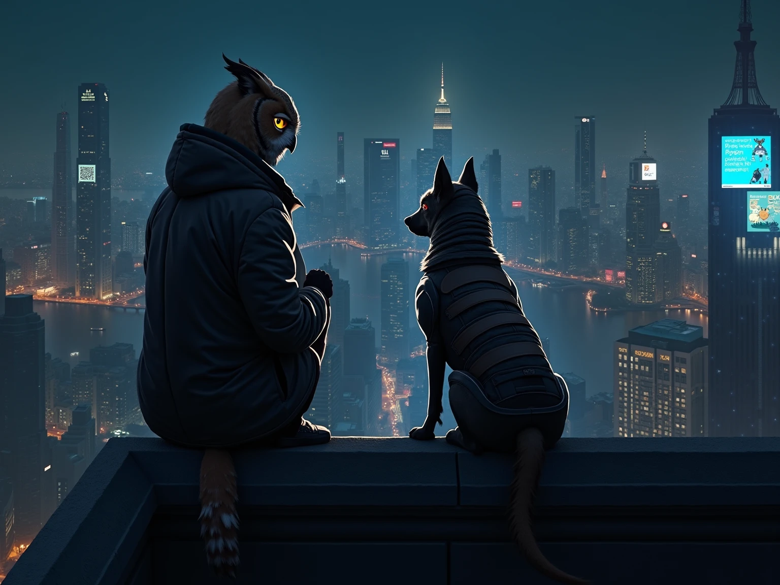 Curated visual reference: Gallery Detail: Perched High Above The City The Owl And The Cyber