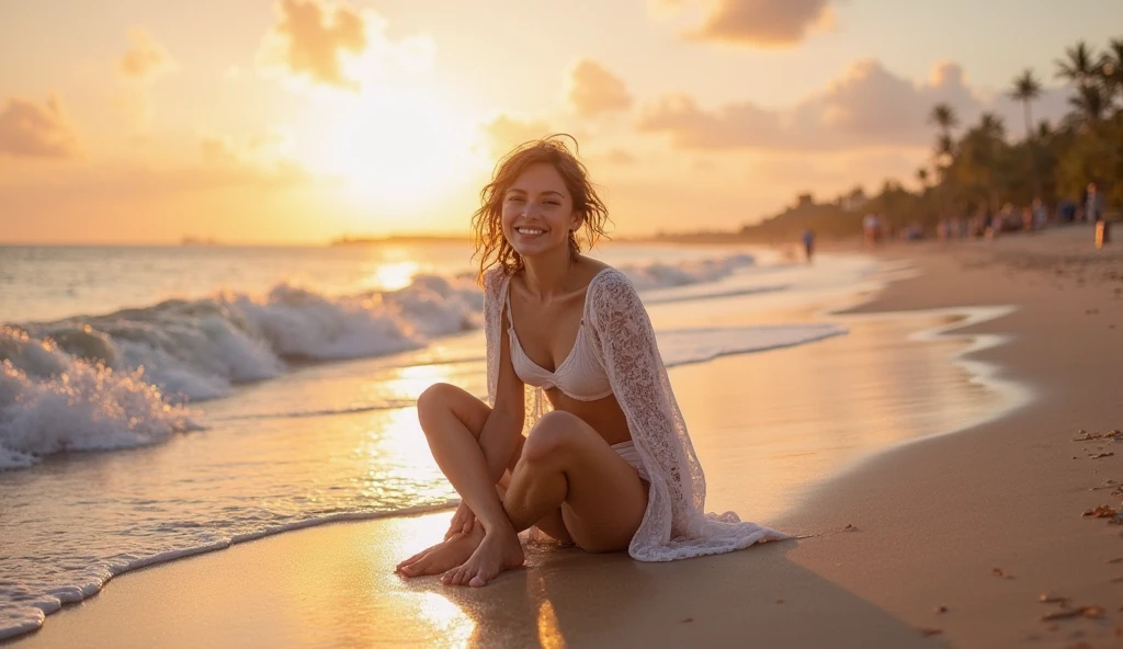 Pluto atmosphere beach cyan young women lazing barefoot legs up bare feet
