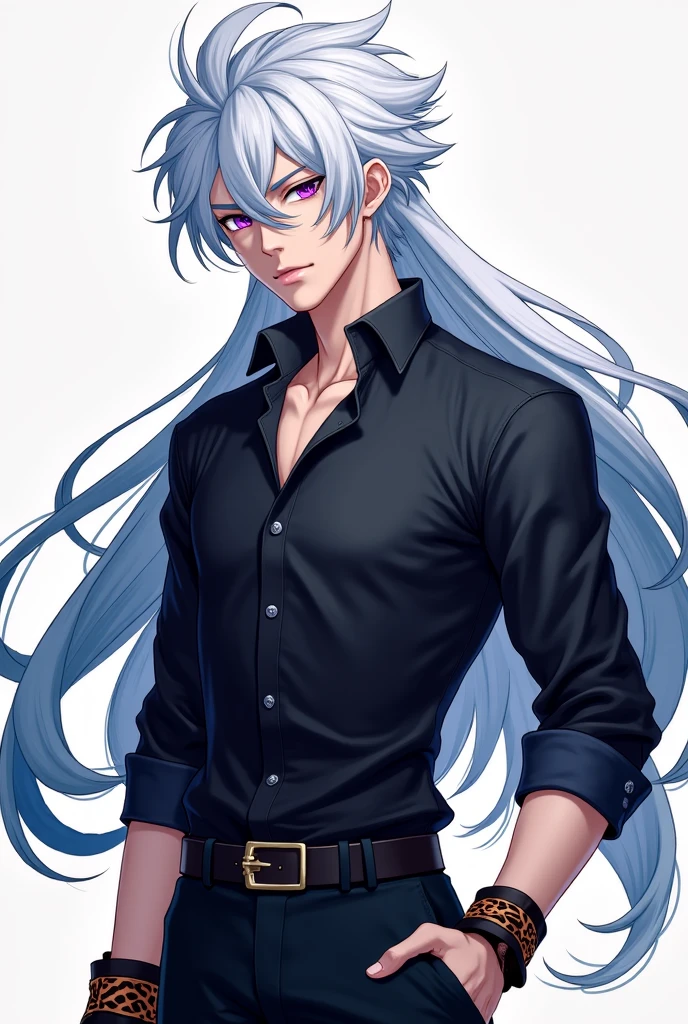 Meu personagem ele teria cabelo curto, in shades of blue and thrown back kind of like Itadori's hair when Sukuna takes over, He'd have a very carefree face like he didn't care much about things, olhos vermelhos carmesim, and a physically strong one on account of his heavenly restraint, and he carries a curse with him that can be kept small items like weapons and and.t.c
