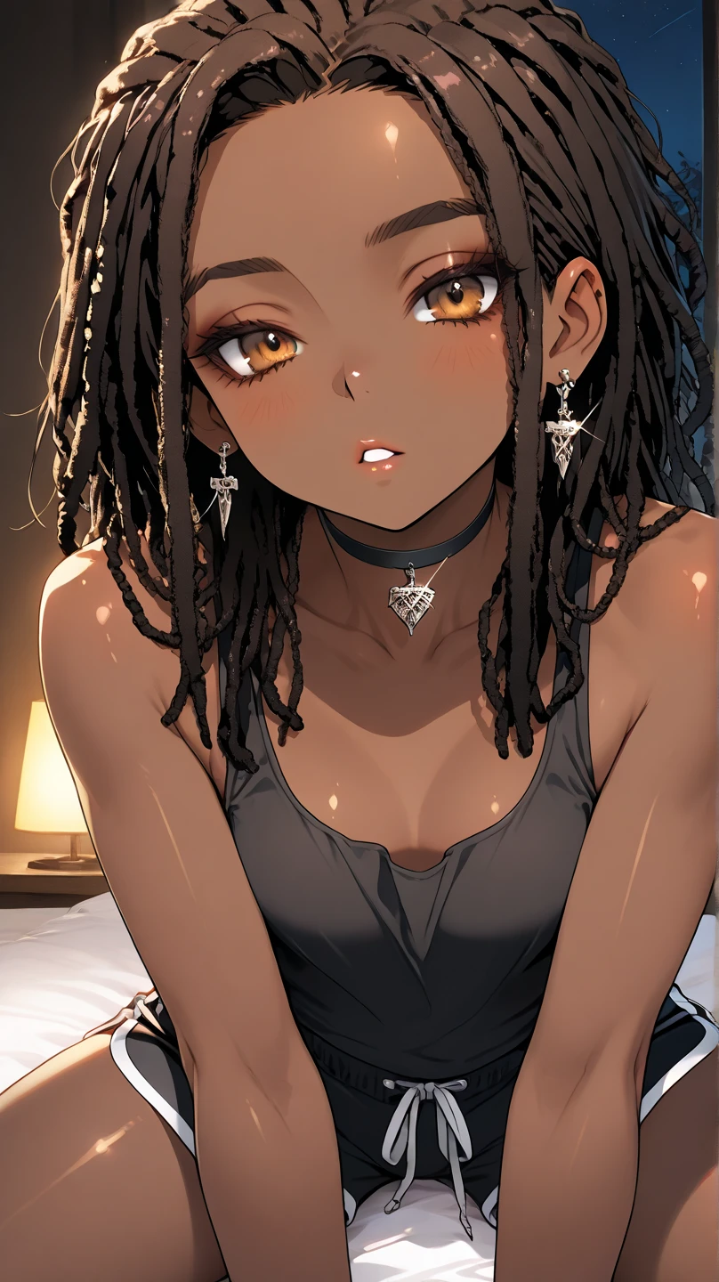 Naked girl with dreadlocks 