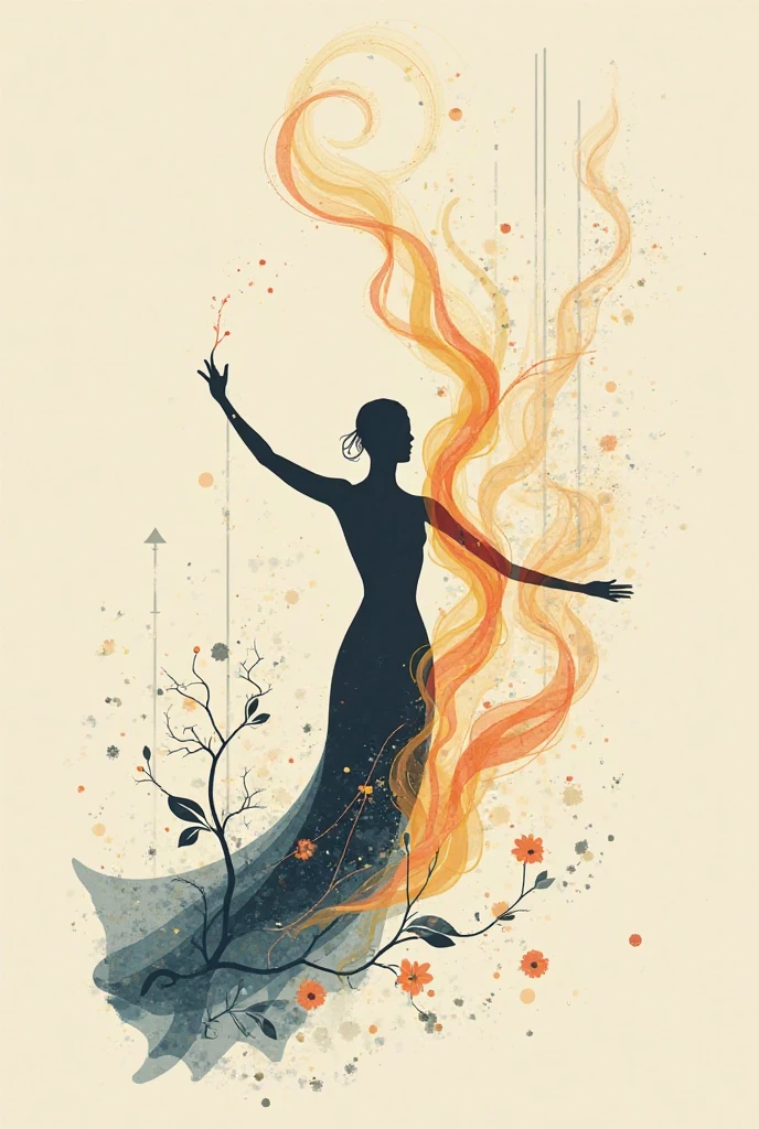 1 woman, gradient color, jungle, dynamic pose, (digital illustration, Duy Huynh ), Jackson Pollock (masterpiece, best quality, beautiful and aesthetic:1.2)