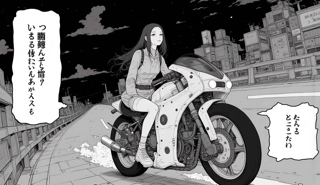 Beautiful woman in bikini riding a cool motorbike.