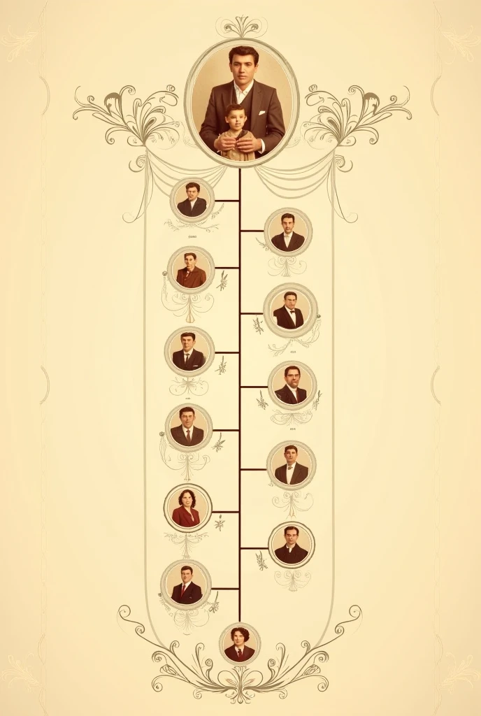 High quality, better detailing, ultra-realistic illustration of a family tree with silhouettes of a person, their parents and finally their grandparents. --auto --s2