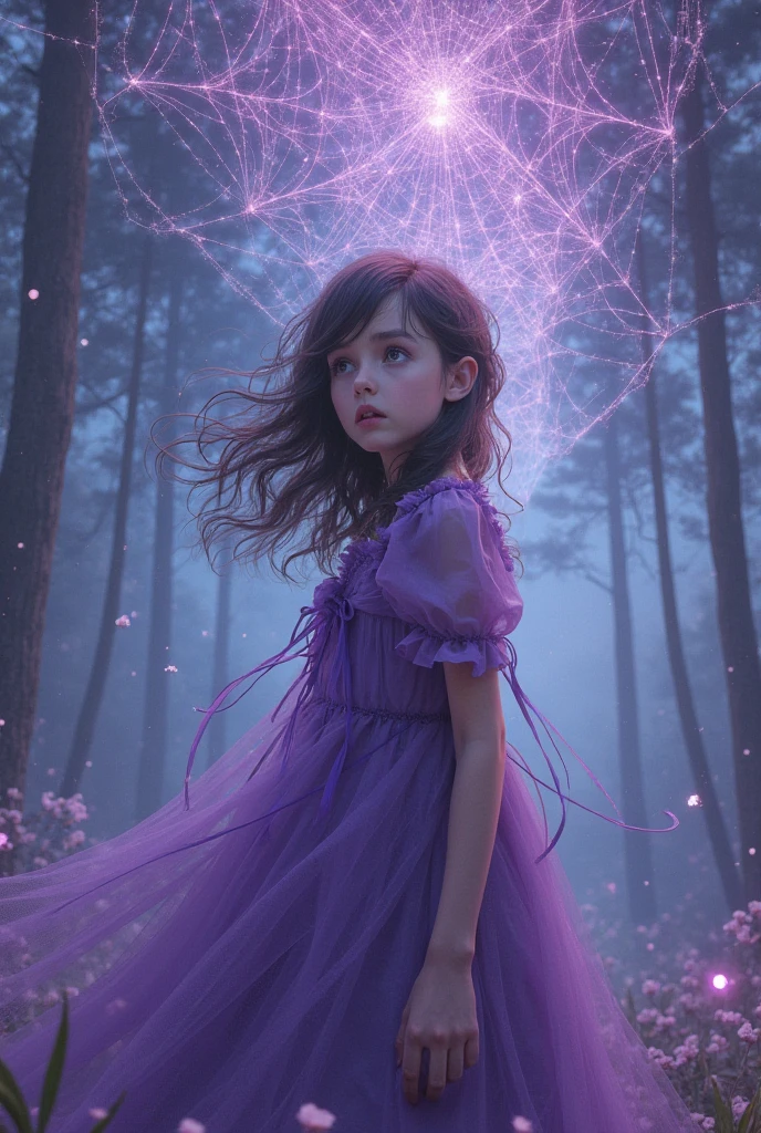 In a whimsical, fantastical realm, a magical girl stands poised, her eyes sparkling with determination and wonder, The scene is rendered with vibrant, Ghibli-like colors, capturing the girl's dynamic pose and the enchanting details of her surroundings with a dreamlike, ethereal quality, The effect of bioluminous, otherworldly lighting infuses the moment with a sense of enchantment, as the girl's mystical powers and indomitable spirit are brought to life through the masterful use of volumetric lighting and surreal, glowing hues