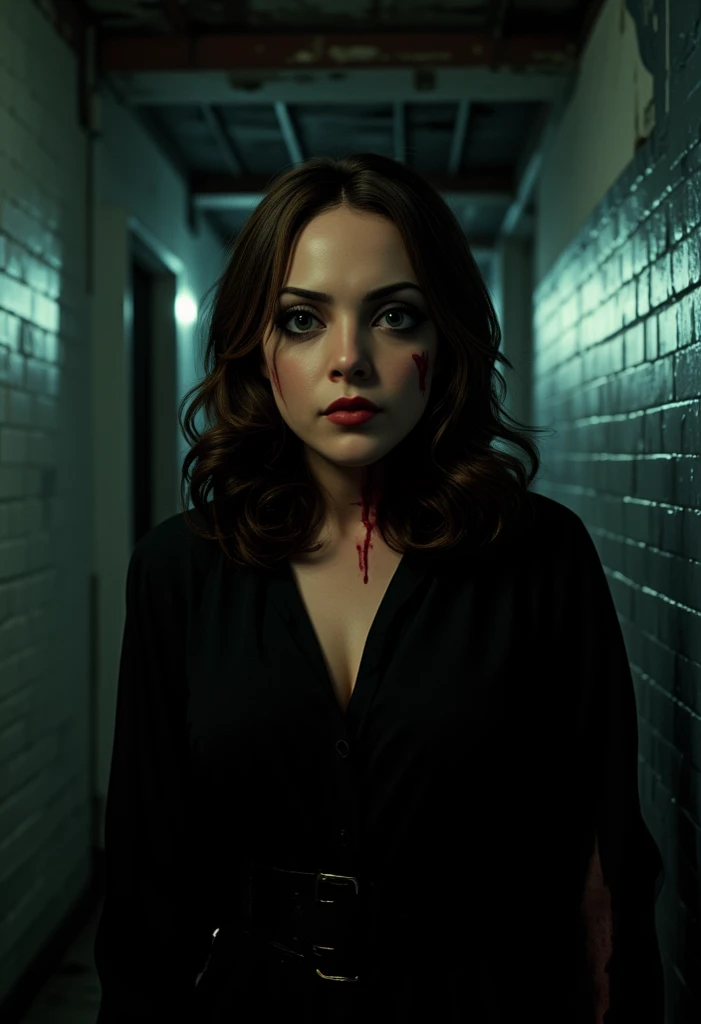 Mila Kunis,25 years old,beautiful detailed eyes,beautiful detailed lips,extremely detailed eyes and face,longeyelashes,sultry pose,dirty dangerous sexy nurse lingerie,holding up a bone saw,horror,blood spatter,hospital room,oil painting,chiaroscuro lighting,dark moody colors,cinematic composition,hyper realistic,8k,masterpiece,unreal engine,dramatic lighting
