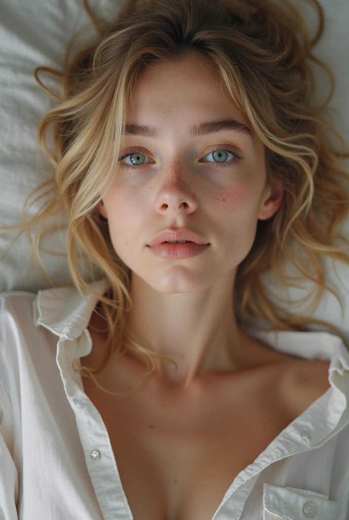 ((best quality)), ((Meisterwerk)), (Detailliert), Perfektes Gesicht, 1.1, Hochdetaillierte Gesichts- und Hautstruktur, Detaillierte Augen, symmetrische Augen, Anna Björn a 21 year old blonde swedish girl, cute selfies laying in bed, cute makeup, cute expressions, aesthetic instagram pictures