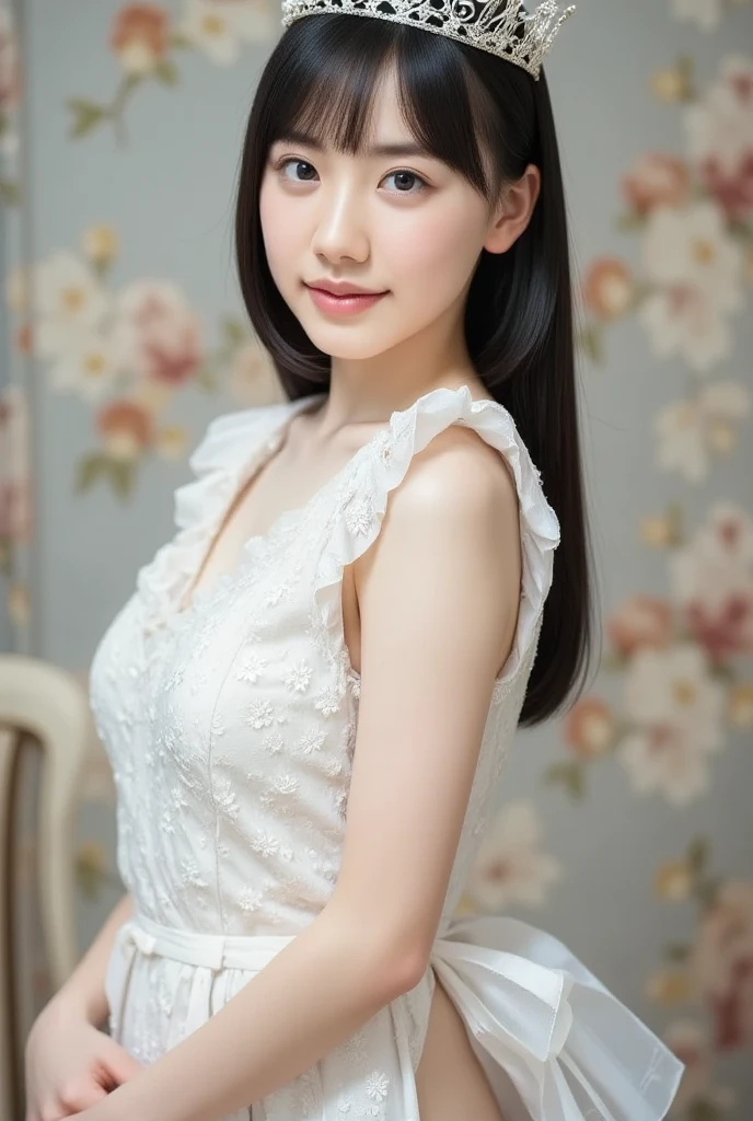 20 years old、naked、Big Breasts、Queen、tiara、極めてSexual、erotic、cheeks from the side - SeaArt AI