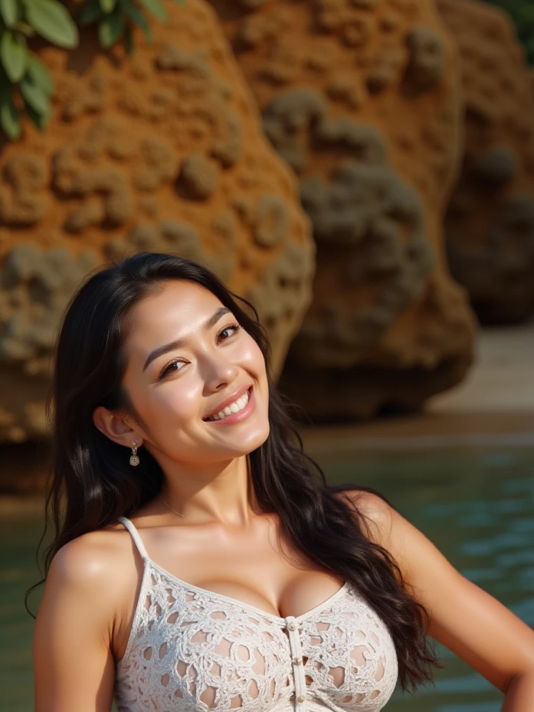 ((detailed face)). perfect breasts, a photo of a beautiful woman, skinny, oily, sweating, textured hair, hair bangs, pony tail, detailed face, large breasts, naked, nsfw, blonde highlights hair, very messy hair, cute face, open leg, showing pussy, on a sunny beach, smiling, asshole , naked , carol nakamura, masterpiece, best quality, (photorealistic:1.4), full body shot, sweating, spreading legs, glossy skin, tan marks, perfect breasts, a photo of a beautiful woman, half asian, skinny, outside, textured hair, detailed face, large breasts, naked, nsfw, blonde highlights hair, very messy hair, open leg, showing pussy, in the beach, smiling, naked , full body visible, showing pussy medium inner labia, pink gap,