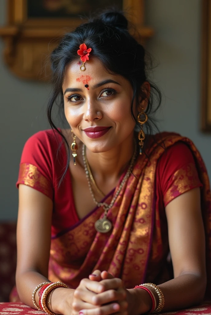Sexy indian aunt, white skin, 40 aged, curvy body, attractive, big ass, big boobs, wearing mini skirt, seducing me