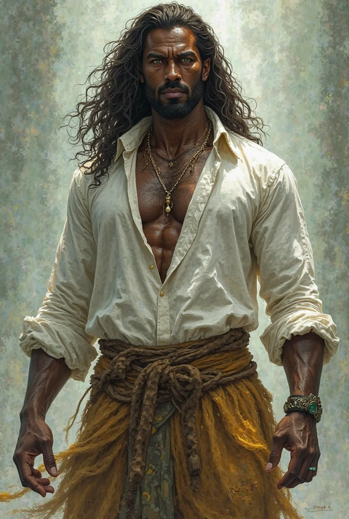 o homem mais bonito do brasil , com o corpo musculoso, pele morena , olhos castanhos, barba, cabelo muito curto, peito grande e peludo, sem camisa, cueca branca, tomando banho em uma cachoeira, sexy. corpo molhado. sensual
