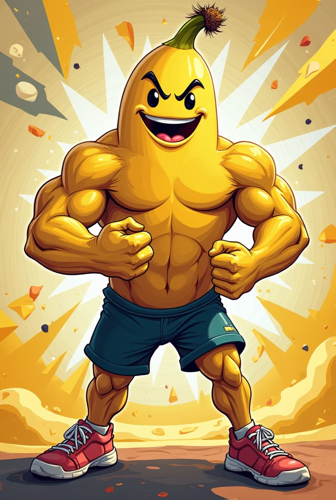 Muscle banana eating logo