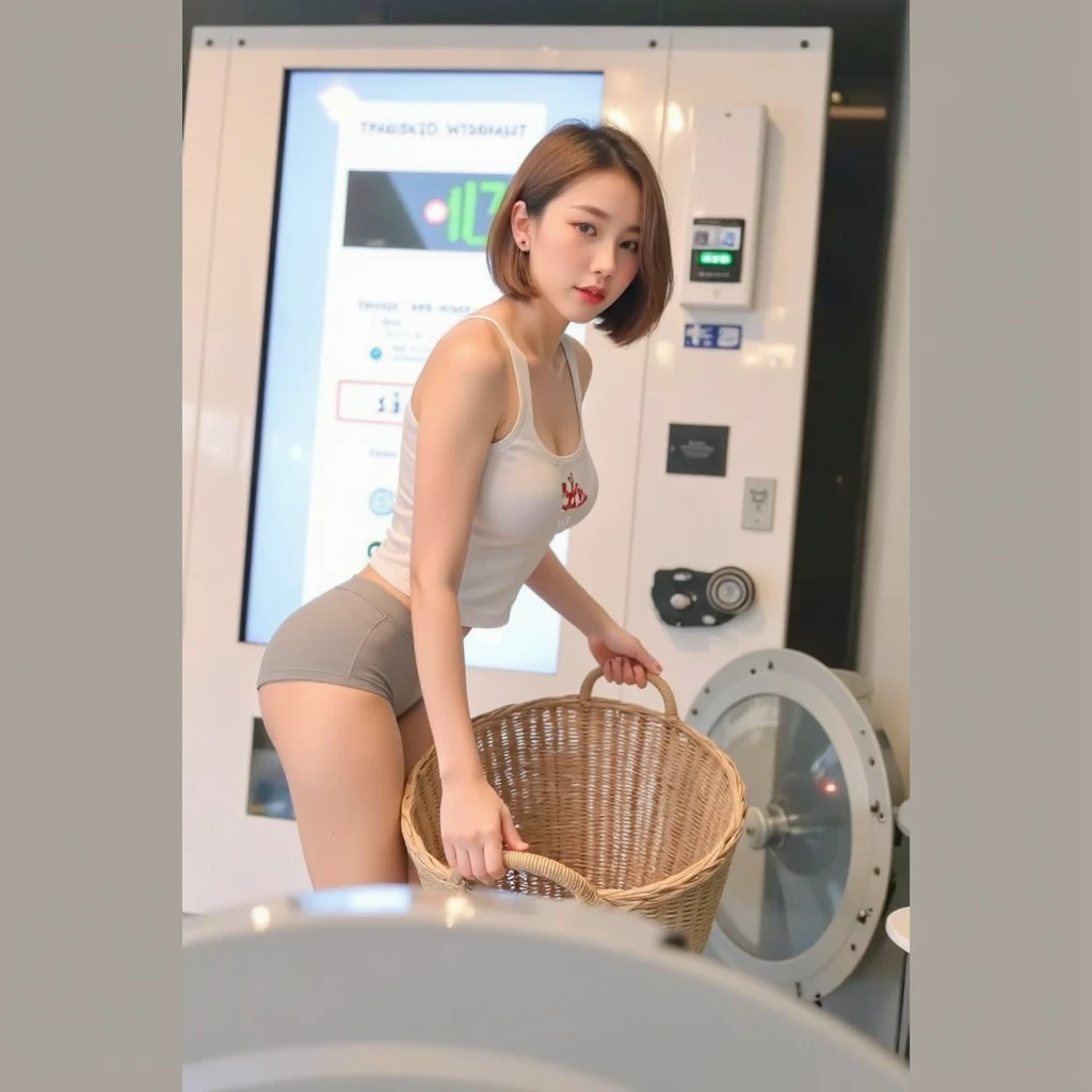 A woman in a skirt standing next to a refrigerator, Full body luminous vacuum tube, Smooth body features, Sexy-s 100, Photos of slim girl models, Realistic perfect body, Popular on cgstation, Sexy hot body, Popular on cgstation, Sexy Girl, yanjun chengt, beast, Sunny and hot