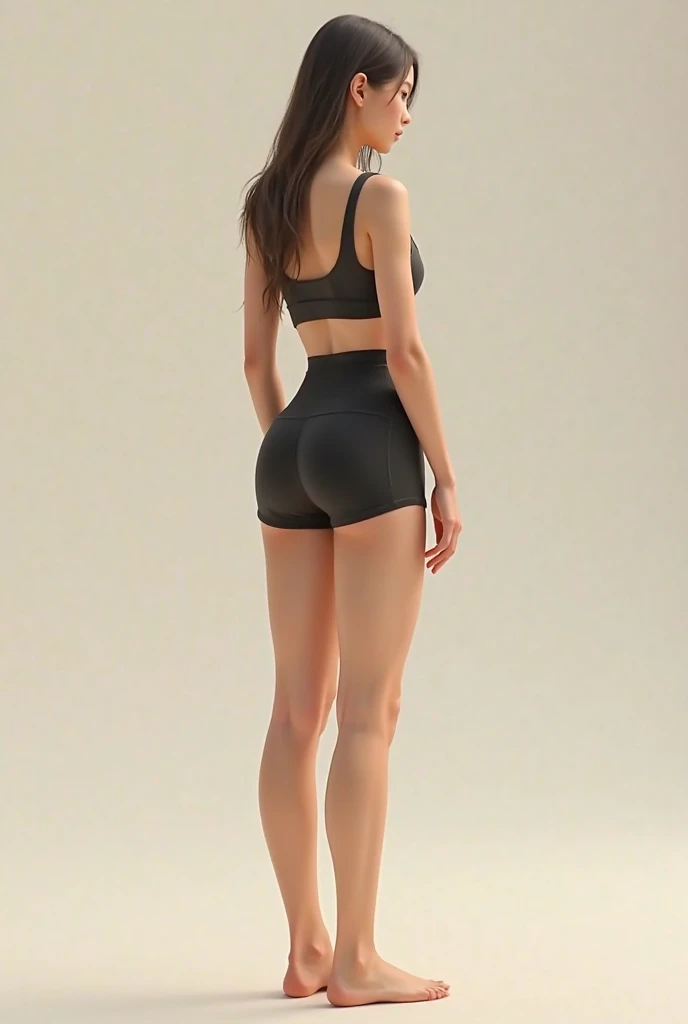 athlete， Sexy tight tracksuit， 1 mature woman， shapely body，perfect proportion of body，tmasterpiece， Best quality at best， shoe， full bodyesbian， Pose for a photo， beautifully color-coded， sockes， Tight hip tight shorts，white backgrounid， Studio， looks away