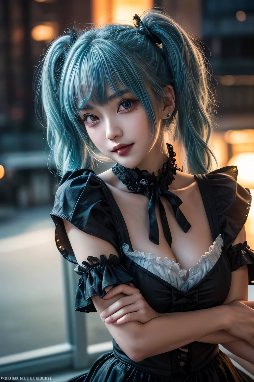 (Emma Watson), woman with blue hair and black ears and a cat ears, beautiful young catgirl, wearing cybernetic bunny ears, portrait of a goth catgirl, very beautiful cute catgirl, girl with cat ears, headshot of young female furry, attractive cat girl, 1 8- - old h girl, portrait of jinx from arcane