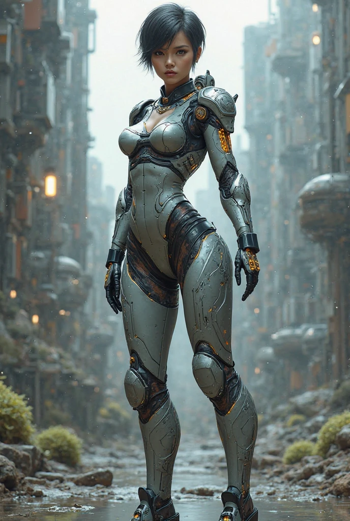 ((mejor calidad)), ((oBra maestra)), (muy detallado: 1.3), ....3d, una hermosa mujer Pechos grandes y cola grande (muslos hechizantes cuerpo completo muy sexy) con un rifle y un casco, armadura de halo futurista, armadura militar, Equipo de comBate futuro, con equipo futurista y casco, B), comBate, Halo de engranajes, cyBerpunk, Armadura futurista, Jefe Maestro de Halo, campo de Batalla, extraterrestre