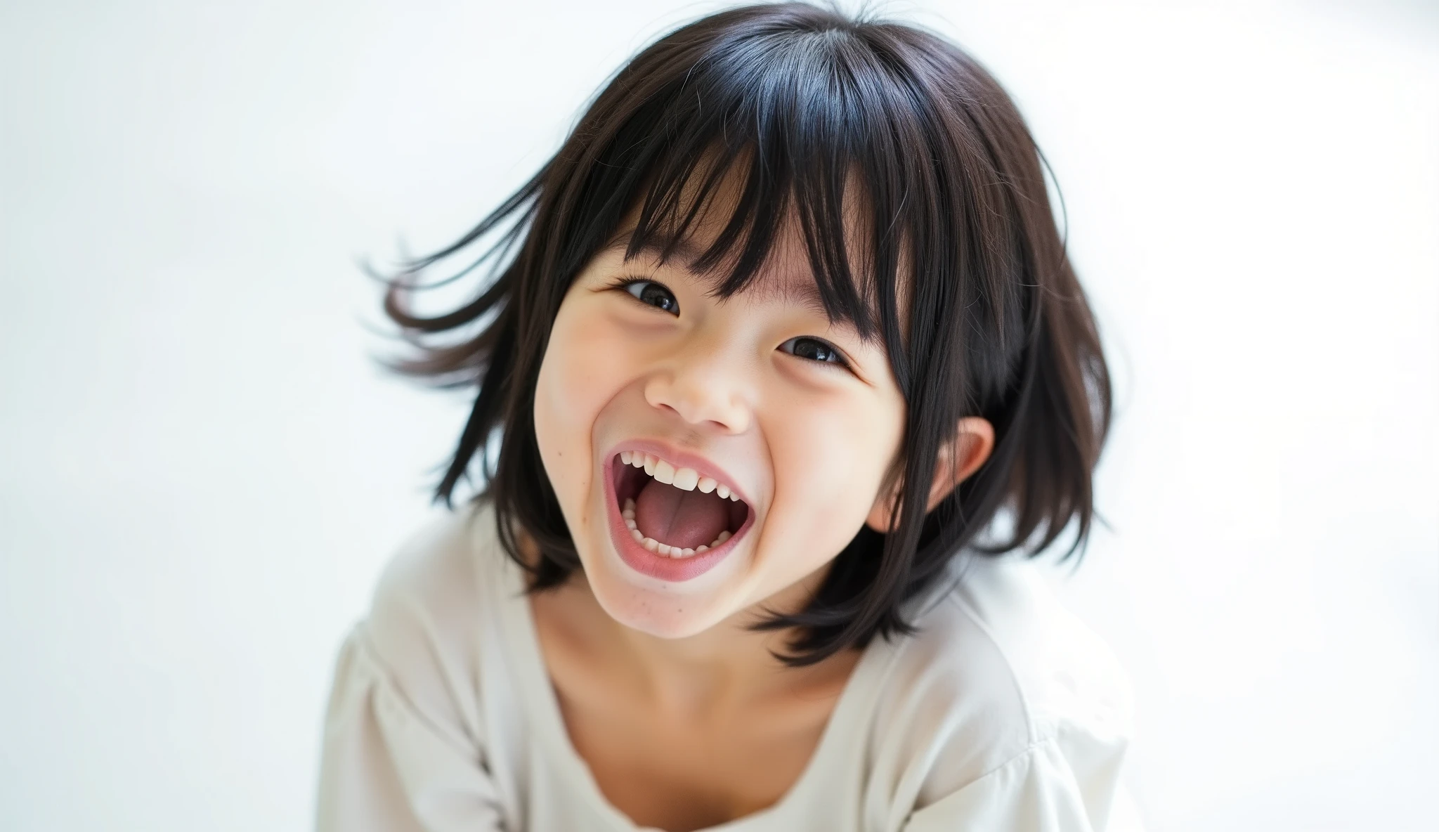 Japanese,10 years old,無邪気なface,Please open your mouth wide,Sticking out tongue,Showing tongue,cute,face,look up