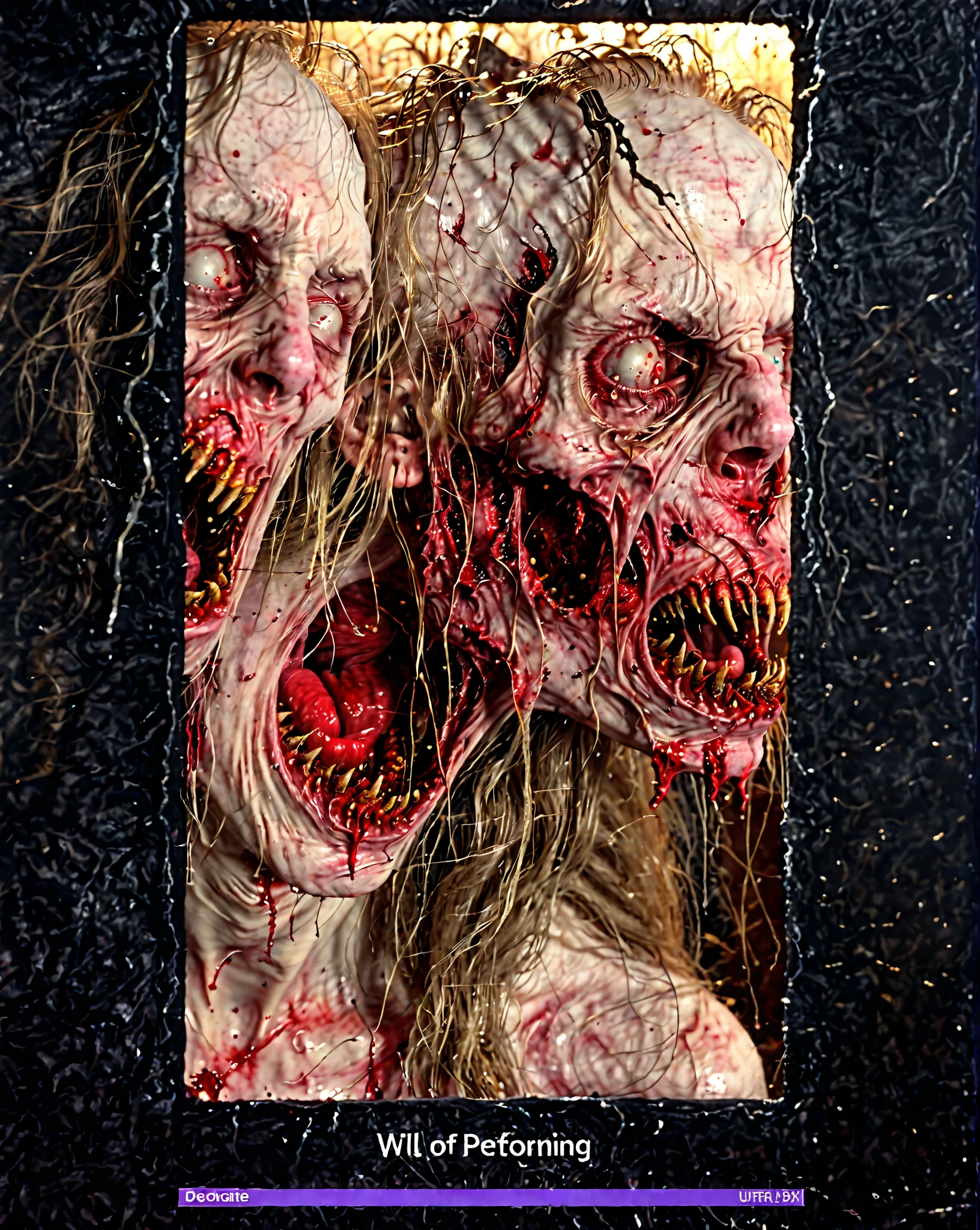 Horror, man is  monsterous, hungry, grabbing, horrific anxiety, anguish, hatred, self-loathing, misery, depression, melancholy, the end of all happiness. All the hideousness that you have to endure. Demonic entities constantly hissing in her  ear. Ugly faces from hell revealed in every shadow, sprawled across every surface, especially if it is reflective. The ugliest, most worthless entities you can ever imagine. Makes you want to kill yourself or someone else instead of hearing or seeing them again.  Ultrarealistic, photorealistic, cinematic photography, cinematic lighting, cinematic portrait, portrait photography, realistic, realism, ultra detailed, UHDR, full focus, highest quality, hyperrealistic, 3D Rendering, 8K Octane, Cinematic, Cinematography, attention to detail, Best Quality, Award Winning, Masterpiece