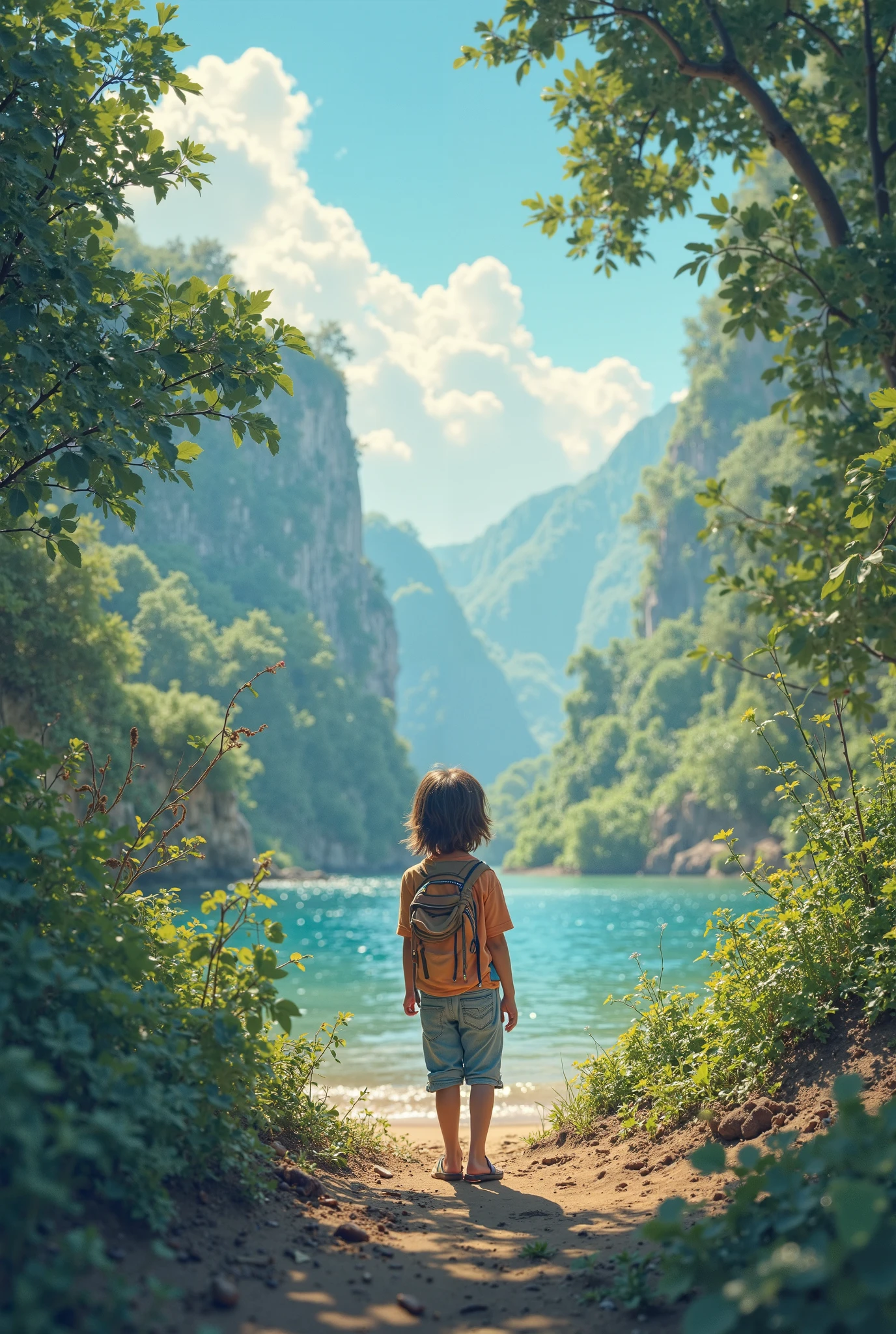 A child is climbing a mountain --auto --s2