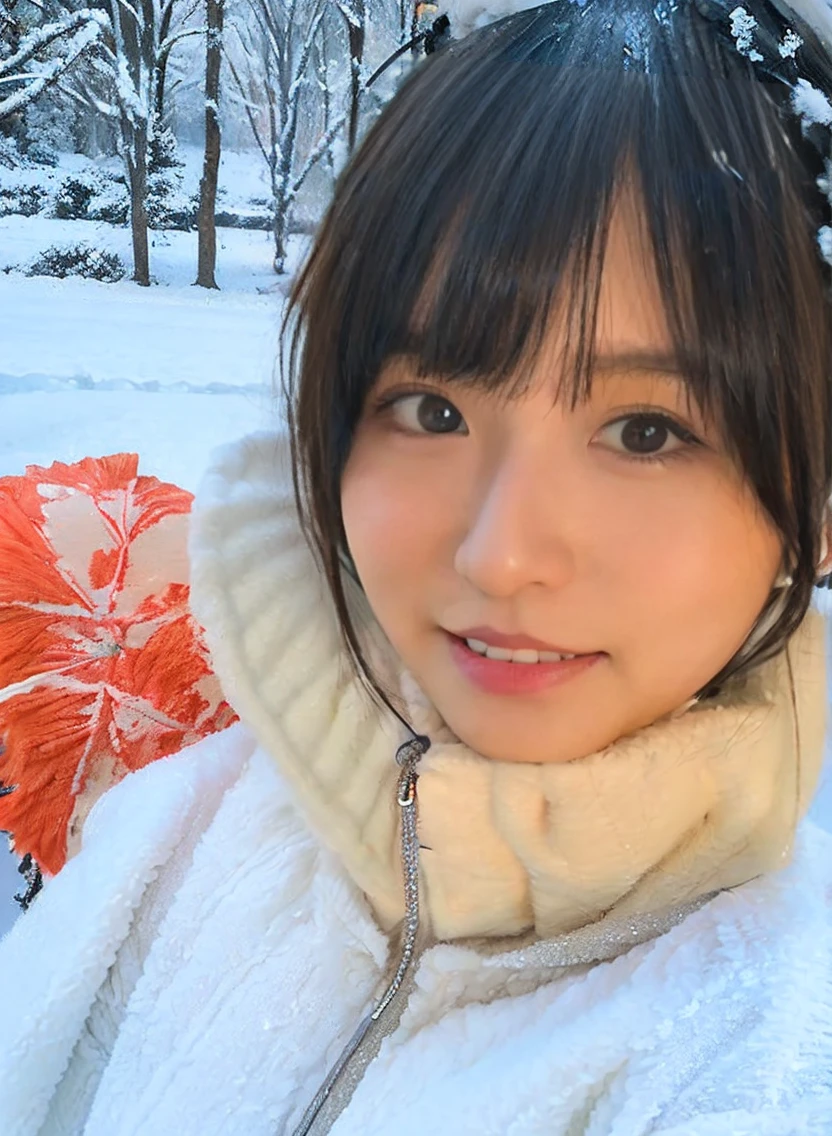 (NSFW:1.3)、(One close-up、 Woman、fullnude:1.5)、(Shy smiling person:1.5)、(Snowy winter morning park:1.5)、(Perfect Anatomy:1.3)、(complete fingers:1.3)、Photorealsitic、December、Photography、masutepiece、top-quality、hight resolution、 delicate and pretty、face perfect、Beautiful detailed eyes、Fair skin、Real Human Skin、beauty legs、toppless、Thin pubic hair、