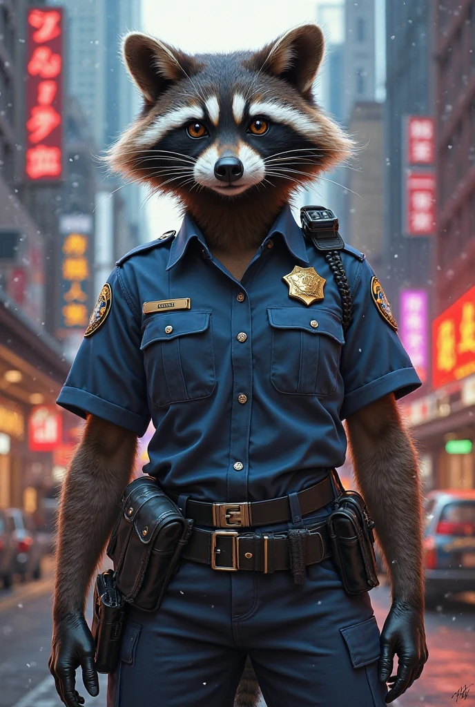 Female police raccoon