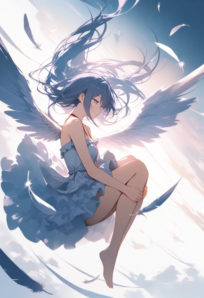 20 years old, with short dark blue hair to the shoulders, a serious yet tender expression, and bright light blue eyes. She dresses in an antique style, wearing a long dark blue skirt that reaches her knees, and small dark brown boots up to her ankles. Her white blouse is long-sleeved, covering her fingers slightly, and falls off one shoulder, leaving it exposed. She possesses water powers and has a water-themed background. 8k, high quality, full body, (ultra-realistic), {extremely detailed 8k CG unit wallpaper}, expansive landscape photograph, (light: 2.0), (warm light source: 1.5), complex details, (iridescent colors: 1.5), (bright lighting), (atmospheric lighting), surreal, impressive, fantasy, (Solo: 1.2)