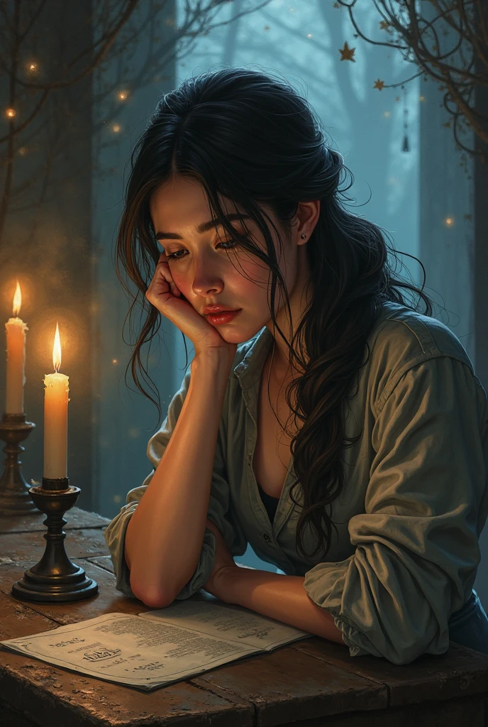 Create a sad woman