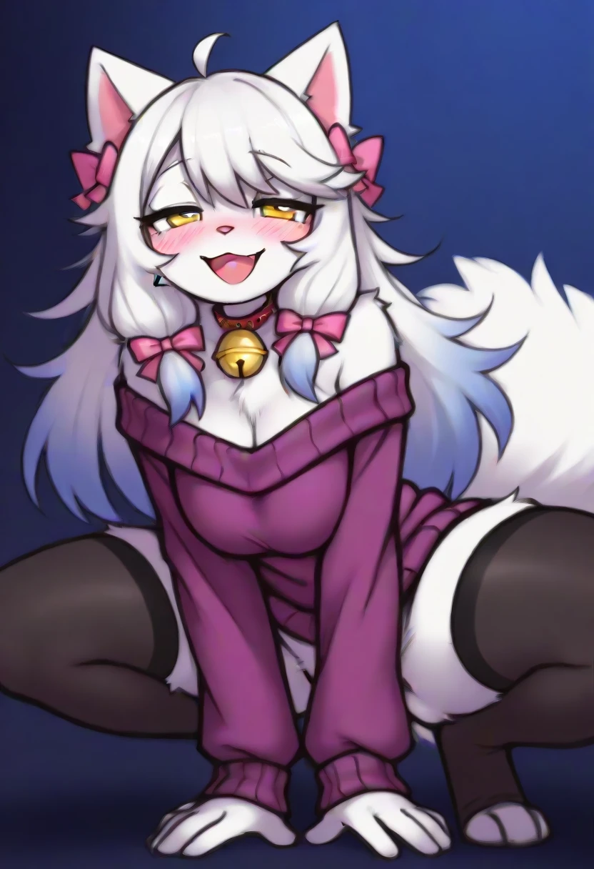 beat quality,best resolution,(fluffy anthro furry :1.3),solo,white hair cat girl,small breasts, long hair,wavy hair,dark brown body fur,dark brown cat ears,purple eyes,cat ears,cat tail,pubic fur,neck fur,naked,sakura bathing,huge beautiful onsen,outdoor,sakura embroidery background,soak body,soak hair,sweating,looking at viewer,full face blush,naughty face,smile,make love pose,upper body only,open mouth,heart eyes,heart expression eyes,on kneel,selfie,front view,in water,drool,leaning forward