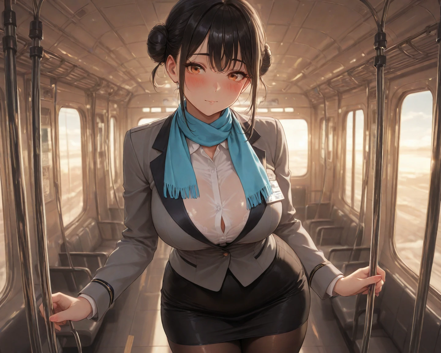 (masterpiece), (realistic), (best quality), (ultra-detailed), amazing, girl, 40 years old, brown hair, short hair, big breasts, slender weist, smile, beautiful eyes, brown eyes, jewel in the sparkle galaxy, Masterpiece, one girl, super realistic finish, Japanese, makeup, super close-up, gravure model, beautiful cabin attendant, (((CA uniform,))) pencil skirt, skirt length above knee, black pantyhose, smiling, looking forward, on plane, model standing, shiny hair, crotch seam, feet foot focus ,skirt lift, sexy lingerie, sexy underwear ,show off nipple,cum on clothes,apanese, makeup, super close-up, gravure model, beautifulsmall breasts, breasts out, nipples, glare, annoying, blush, more_details:0.65, open mouth, (cum on breast), ((cum all over the body)), ((face full of cum)), (cum in breast), ((cum all over the body)),sidedoggystyle, (perfect anatomy, perfect body, perfect hands, perfect legs, pencil skirt, skirt length above knee, 1boy, ass, doggystyle, sex,multiple penises, multiple boys, surrounded, too many, gangbang,sidedoggystyle, 1boy, ass, crotch seam, feet foot focus ,skirt lift, sexy lingerie, sexy underwear ,show off nipple,cum on clothes, bukkake, breasts, nice body,(large breasts,) doggystyle, sex,sidedoggystyle, 1boy, ass, doggystyle, sex ((bukkake,)) breasts, nice body,(large breasts,) (perfect anatomy, perfect body, perfect hands, perfect legs, (sitting:0.7),