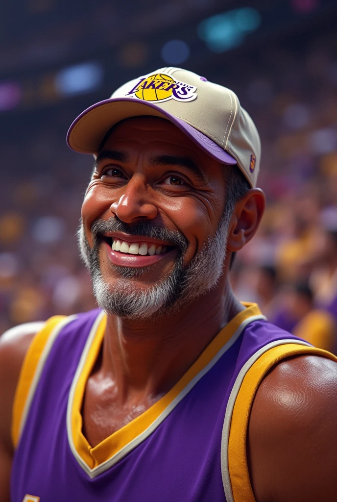 President Luiz Inácio Lula da Silva wearing a Lakers basketball jersey.