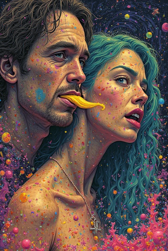 woman biting pineapple, sexy beautiful, sexy hot wet,, perfect , pop art style, — ar 9:16 --auto --s2