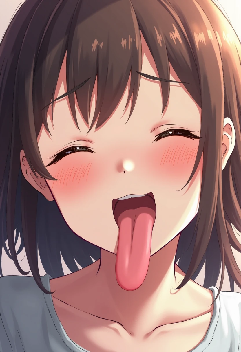 Ahegao Sticking out a long tongue
